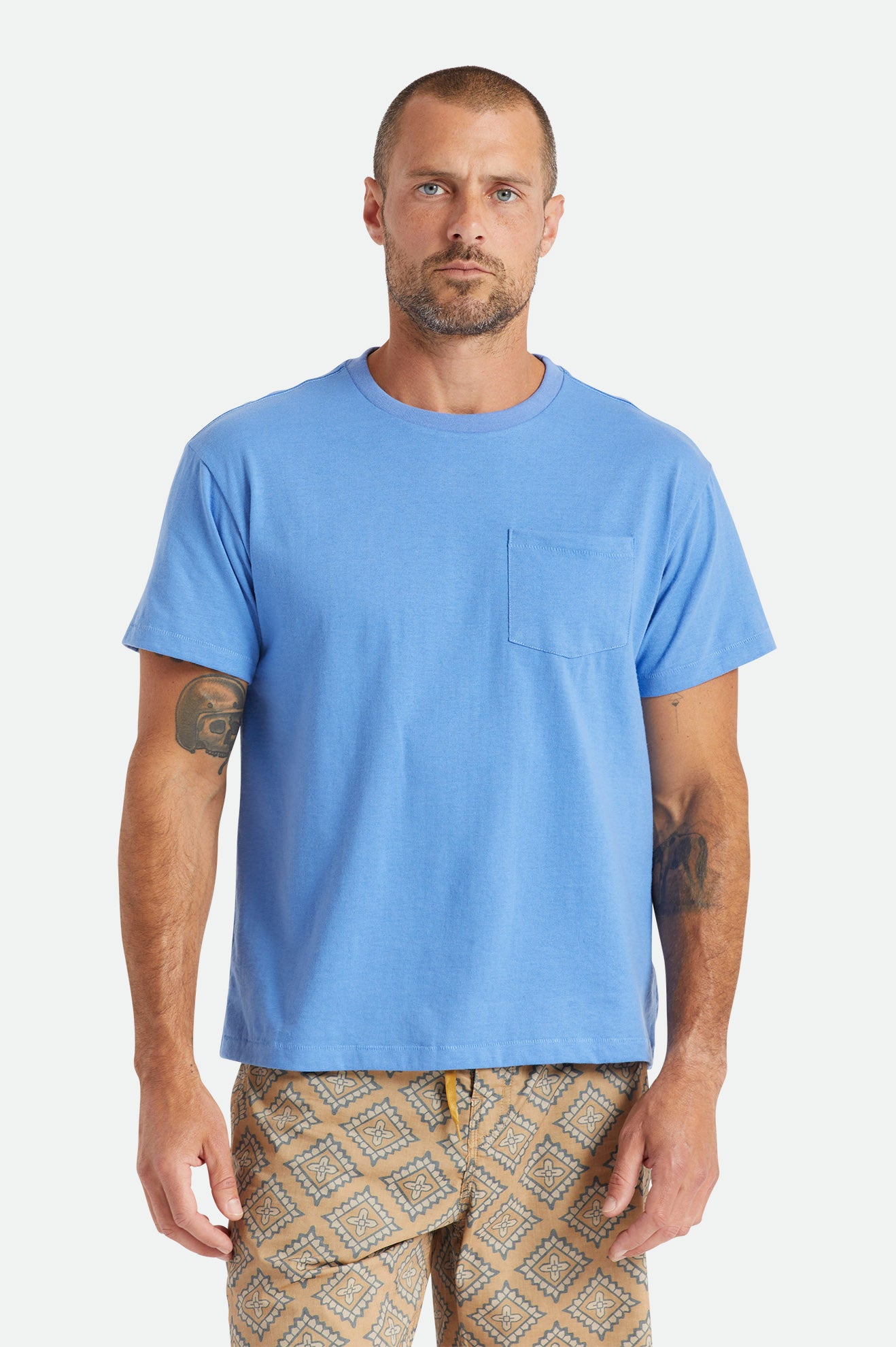 Brixton Basic S/S Pocket Top Uomo Blu | 916DPRLBJ