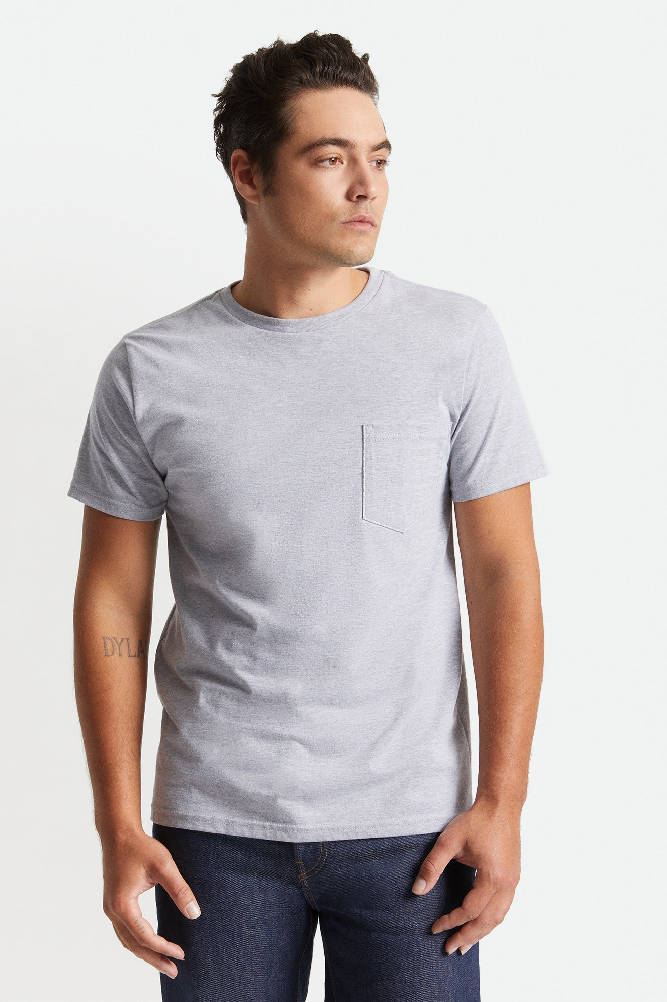 Brixton Basic S/S Pocket Top Uomo Grigie | 682QMKZTU