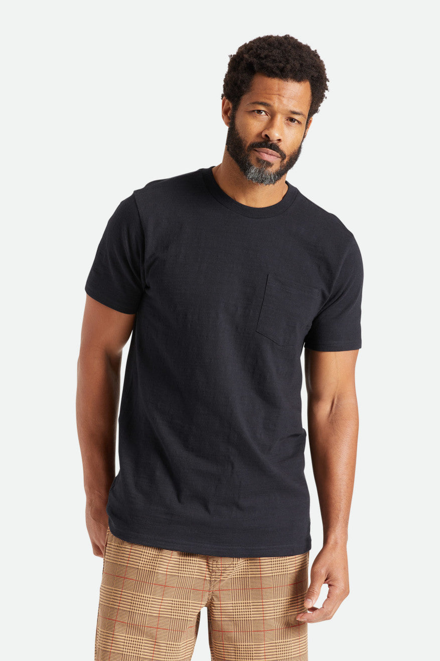 Brixton Basic Slub S/S Pocket Top Uomo Nere | 293BLEASH