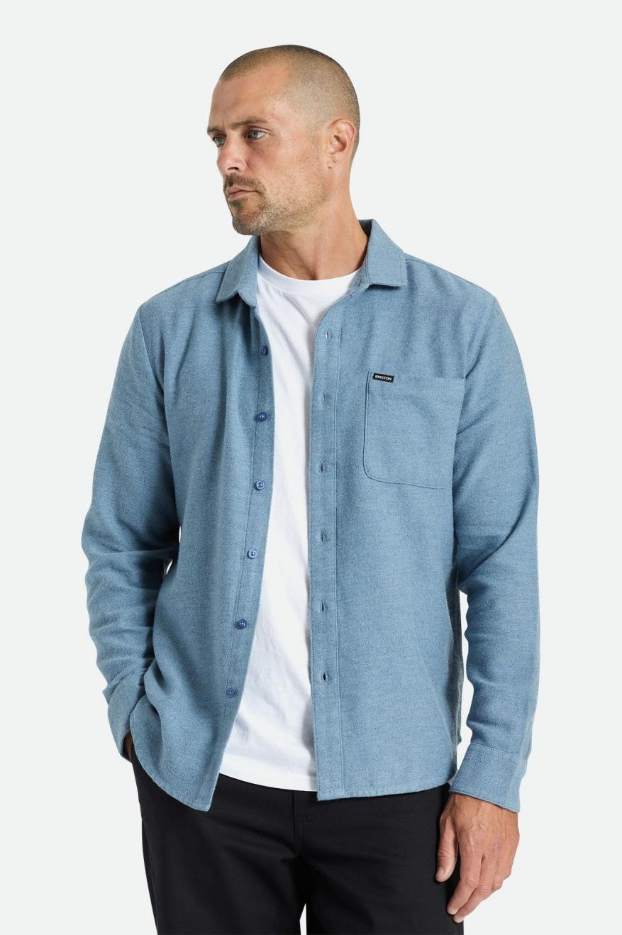 Brixton Bixby Reserve L/S Top Di Flanella Uomo Blu | 017QZDEBG