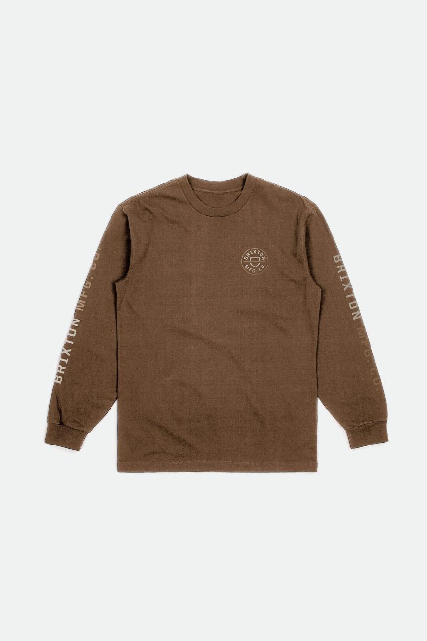 Brixton Crest L/S Standard Top Uomo Beige | 634YTLFUQ