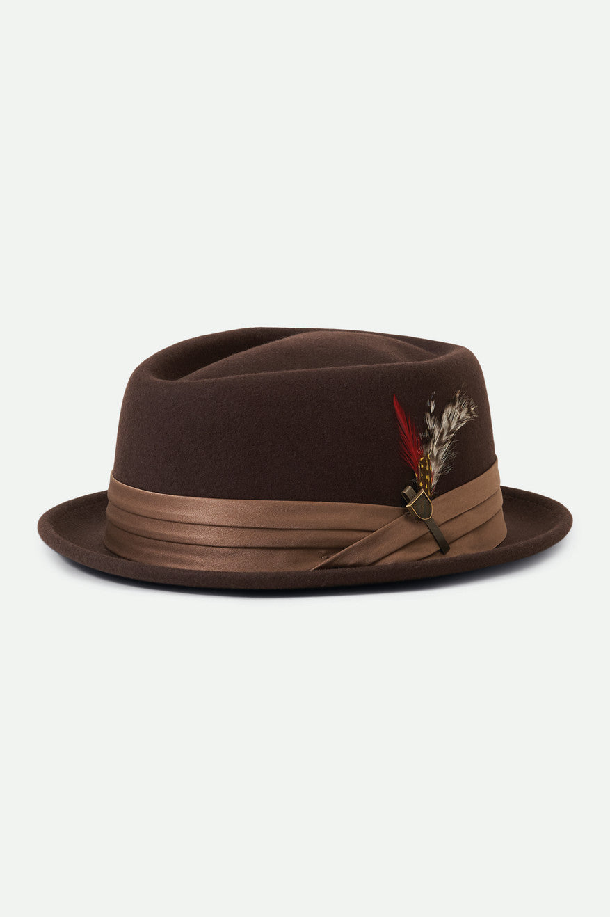 Brixton Stout Pork Pie Cappelli Donna Marroni | 764UPMKHZ