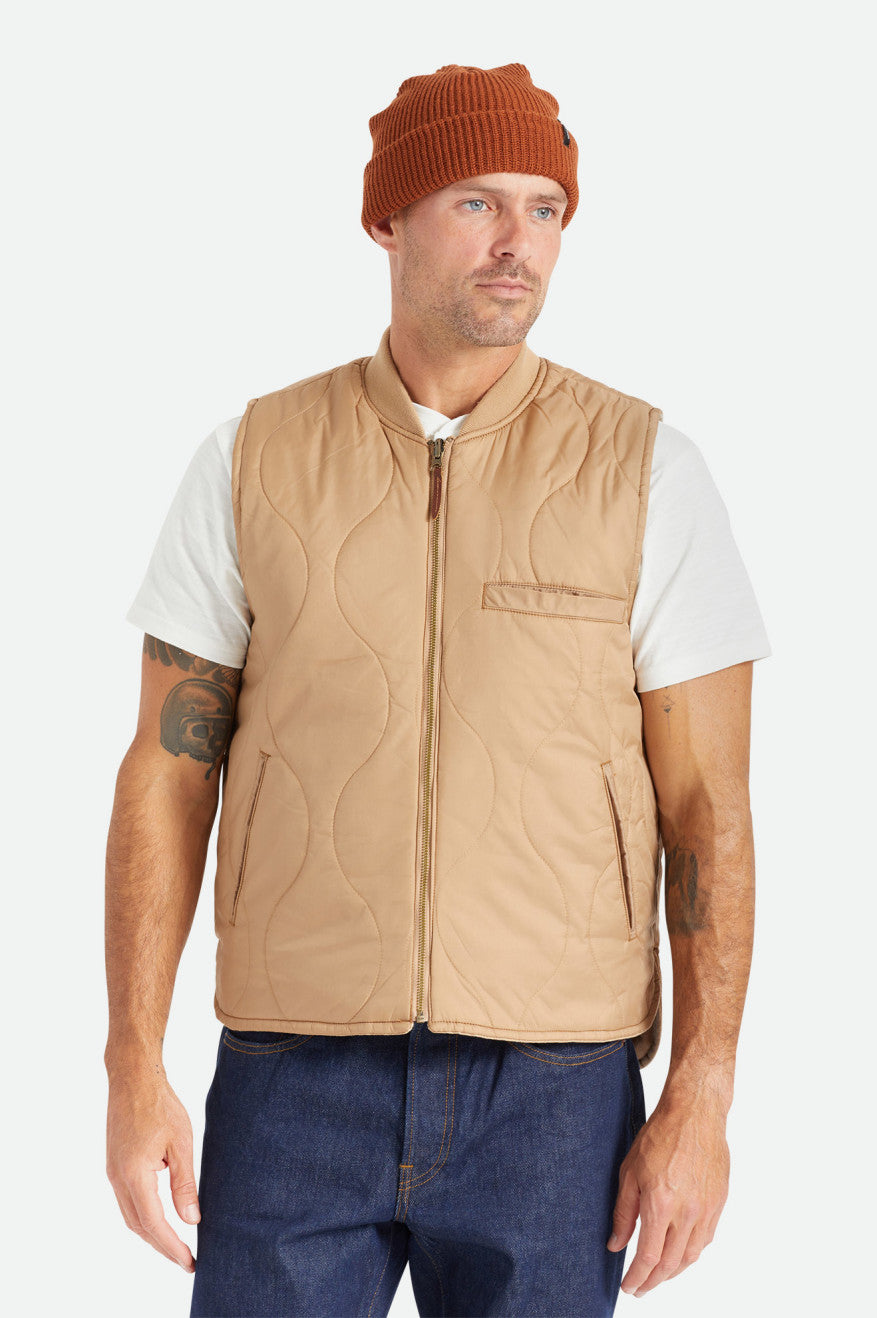 Brixton Abraham Reversible Vest Giacca Uomo Beige | 031UMXPVB