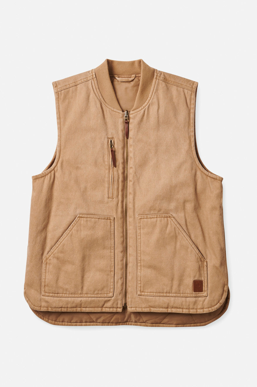 Brixton Abraham Reversible Vest Giacca Uomo Beige | 031UMXPVB