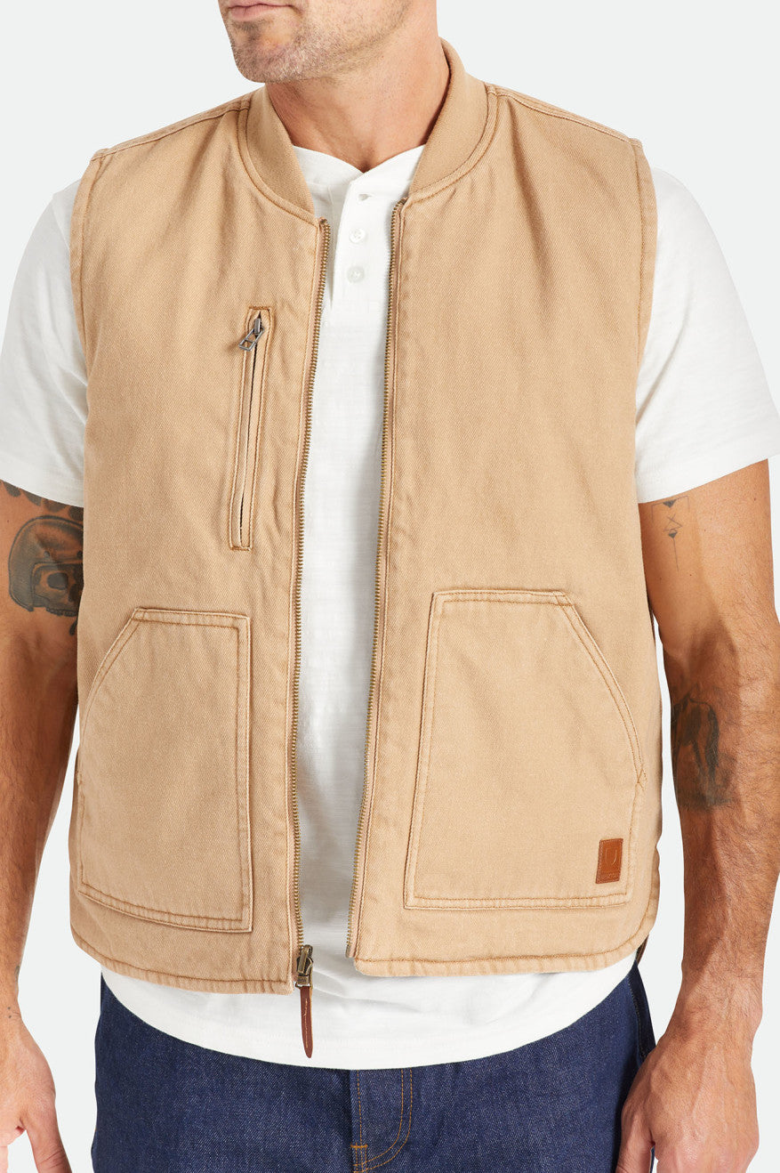 Brixton Abraham Reversible Vest Giacca Uomo Beige | 031UMXPVB