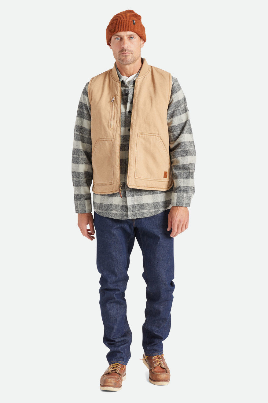 Brixton Abraham Reversible Vest Giacca Uomo Beige | 031UMXPVB