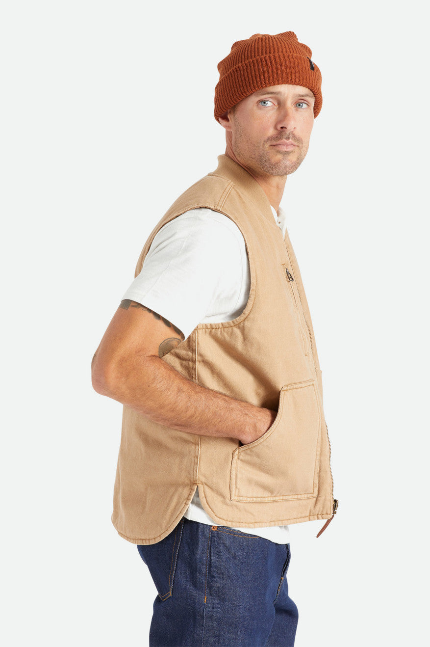 Brixton Abraham Reversible Vest Giacca Uomo Beige | 031UMXPVB