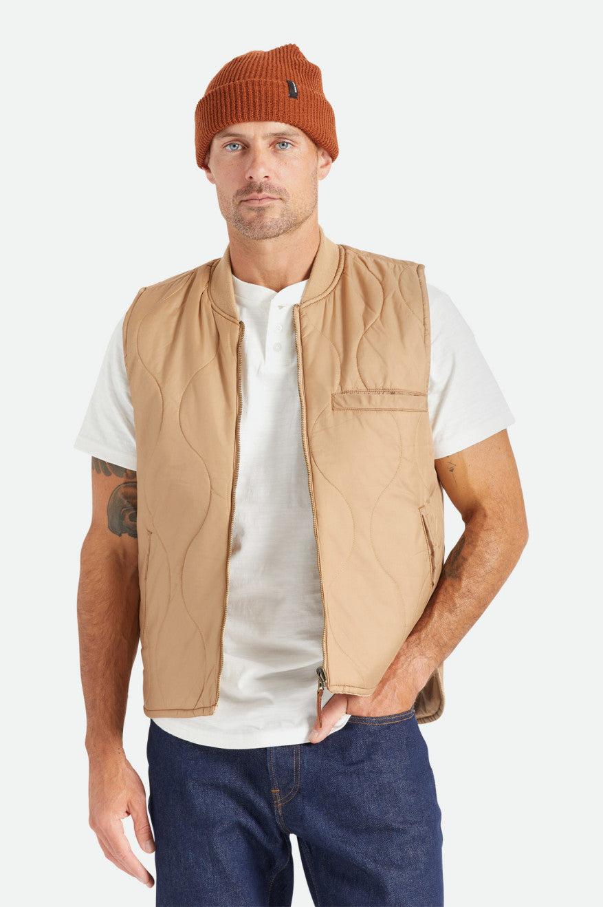 Brixton Abraham Reversible Vest Giacca Uomo Beige | 031UMXPVB