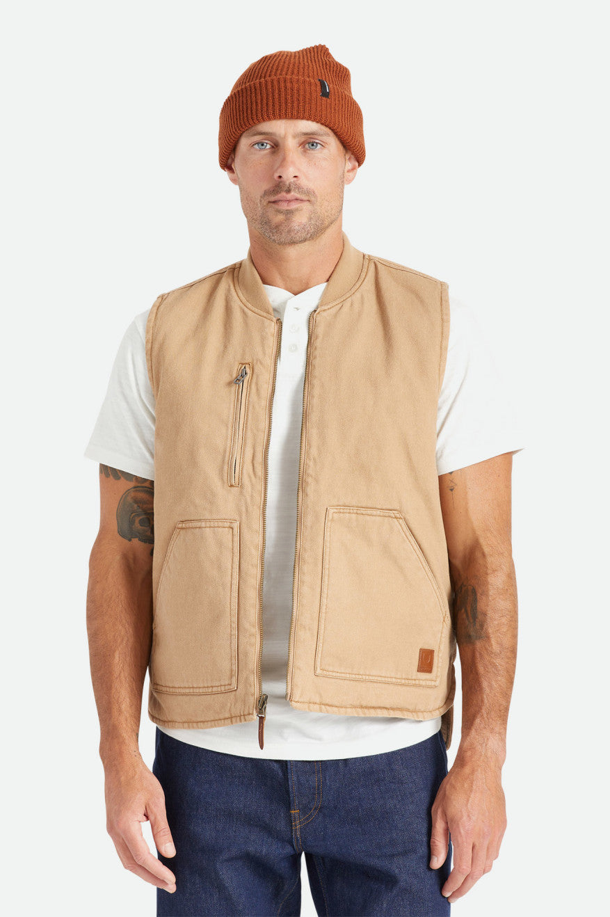 Brixton Abraham Reversible Vest Giacca Uomo Beige | 031UMXPVB