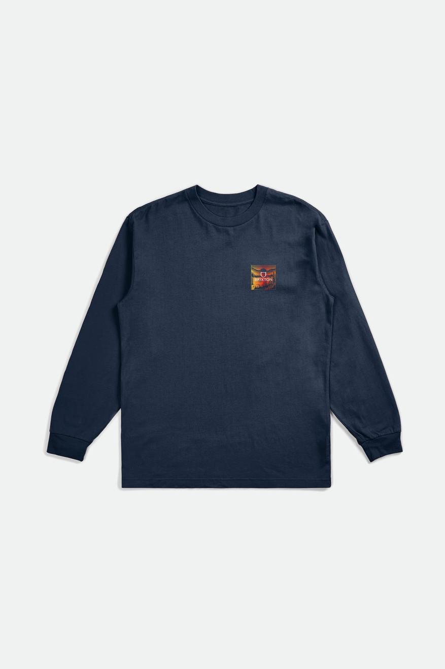 Brixton Alpha Square L/S Standard Top Uomo Blu | 645JXOVPN