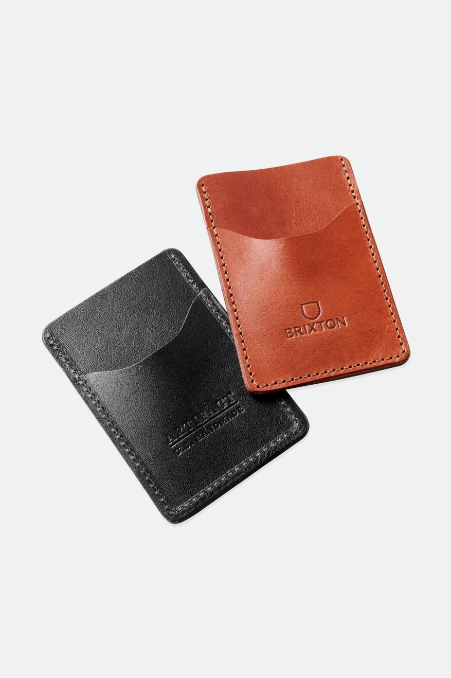 Brixton Artifact Pelle Card Holder Wallet Accessori Nere | 357VSZJNH