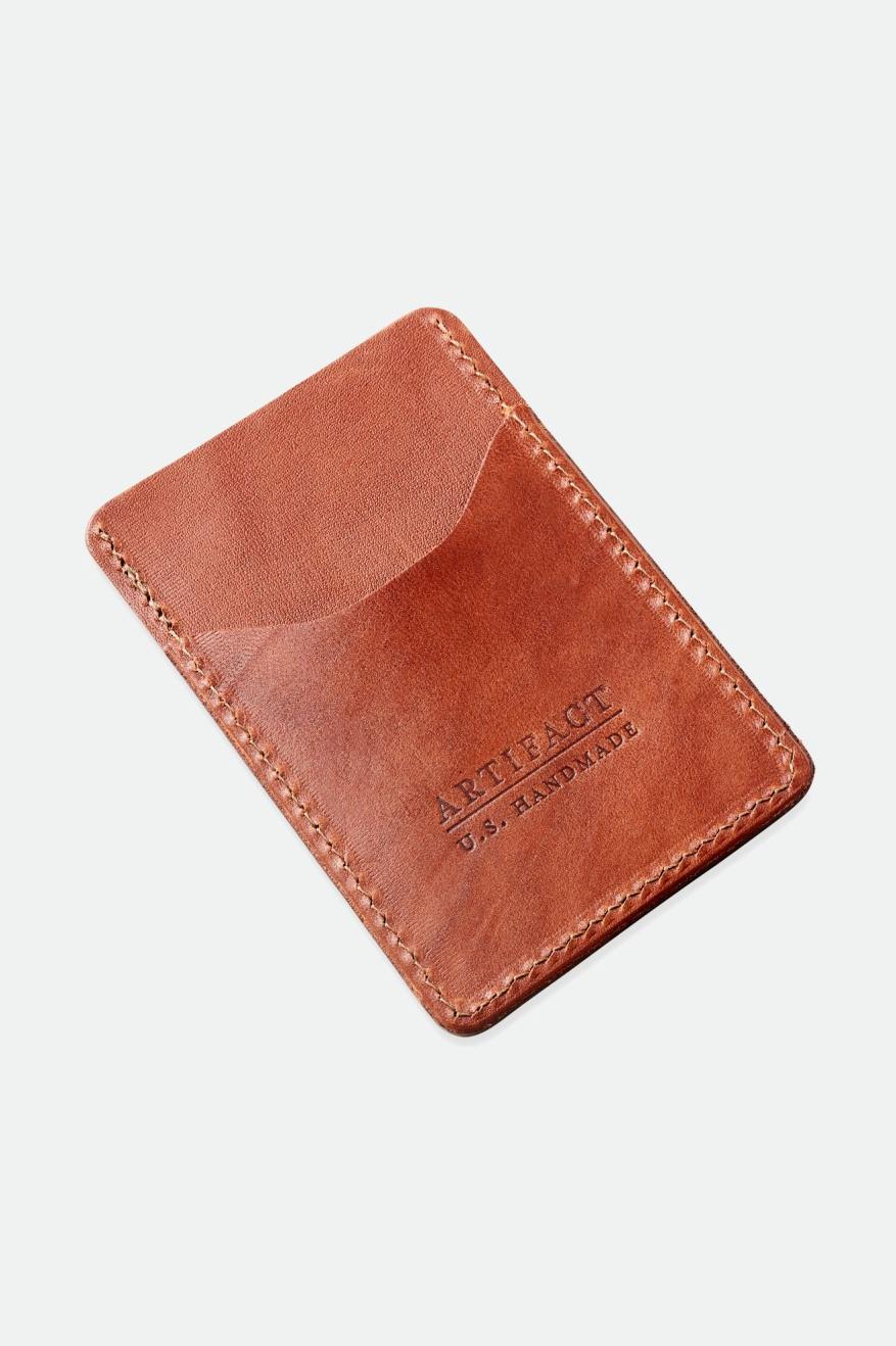 Brixton Artifact Pelle Card Holder Wallet Accessori Marroni | 869XQEUHB