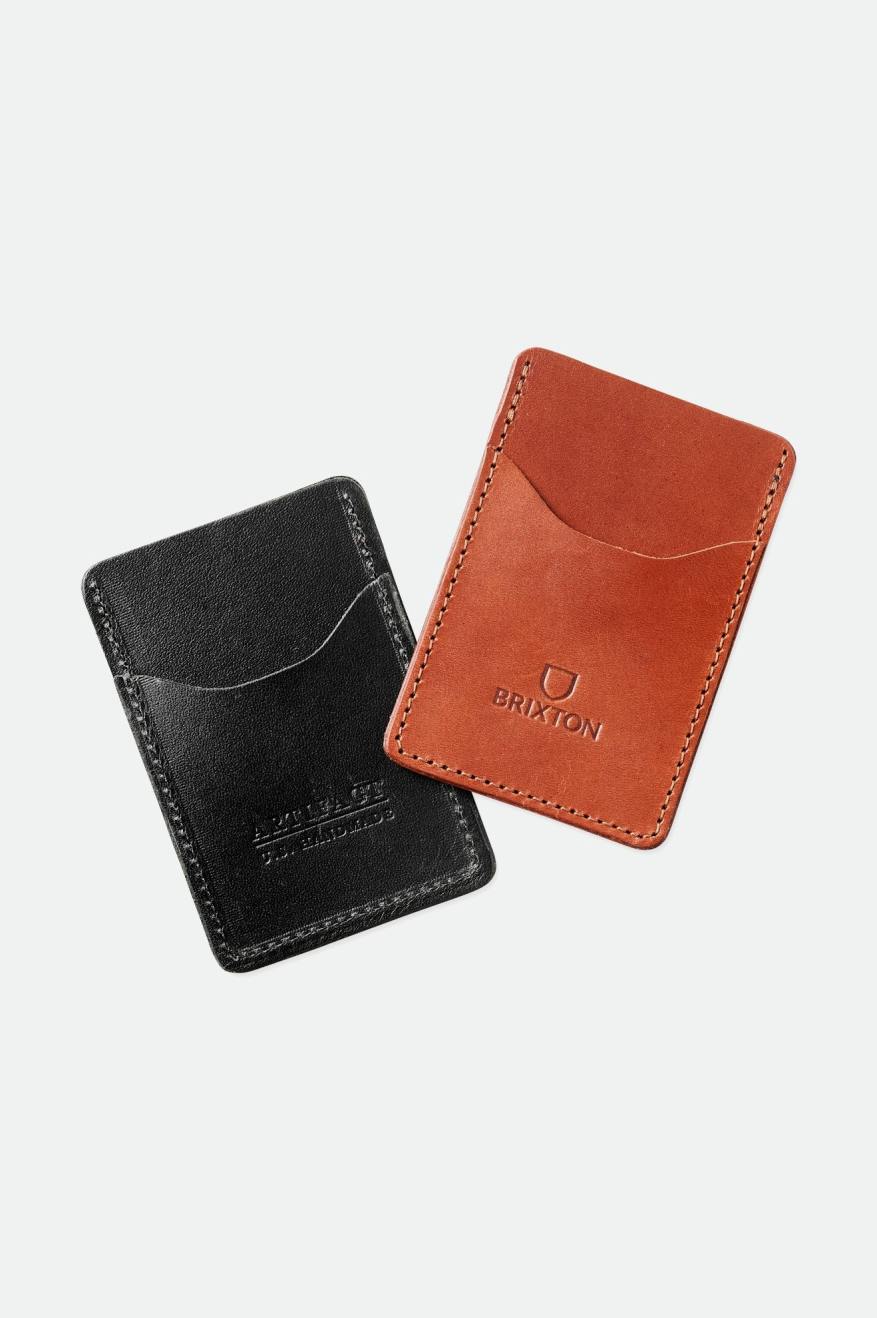 Brixton Artifact Pelle Card Holder Wallet Accessori Marroni | 869XQEUHB