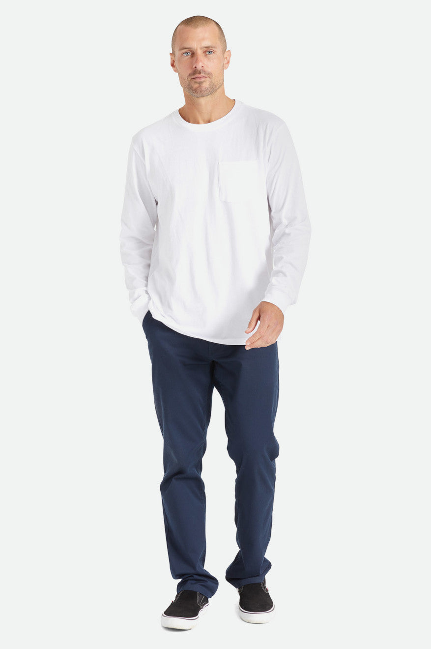 Brixton Basic L/S Pocket Top Uomo Bianche | 597WIYAMH