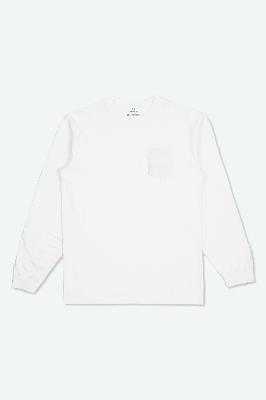 Brixton Basic L/S Pocket Top Uomo Bianche | 597WIYAMH