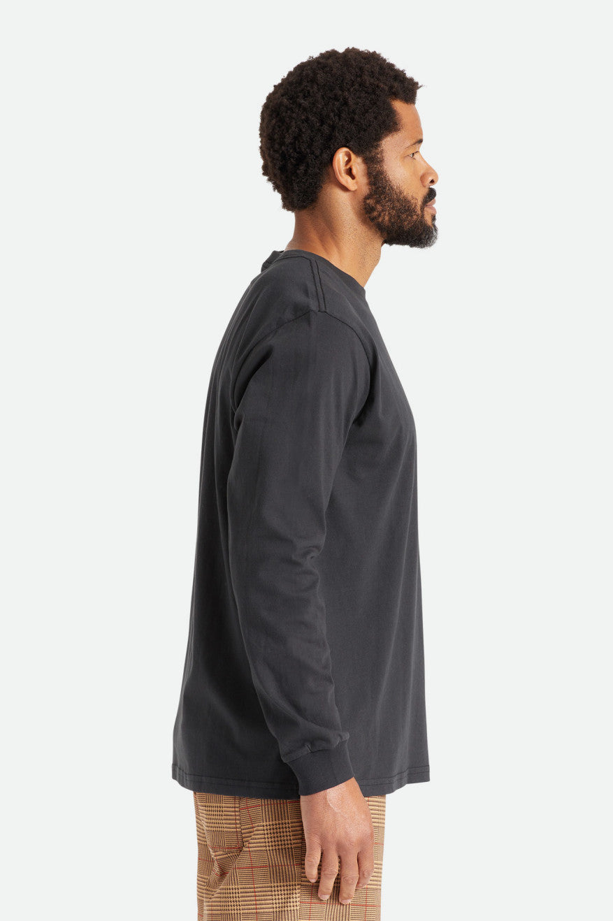 Brixton Basic L/S Pocket Top Uomo Nere | 710TUDCIM