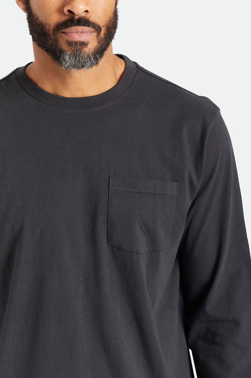 Brixton Basic L/S Pocket Top Uomo Nere | 710TUDCIM