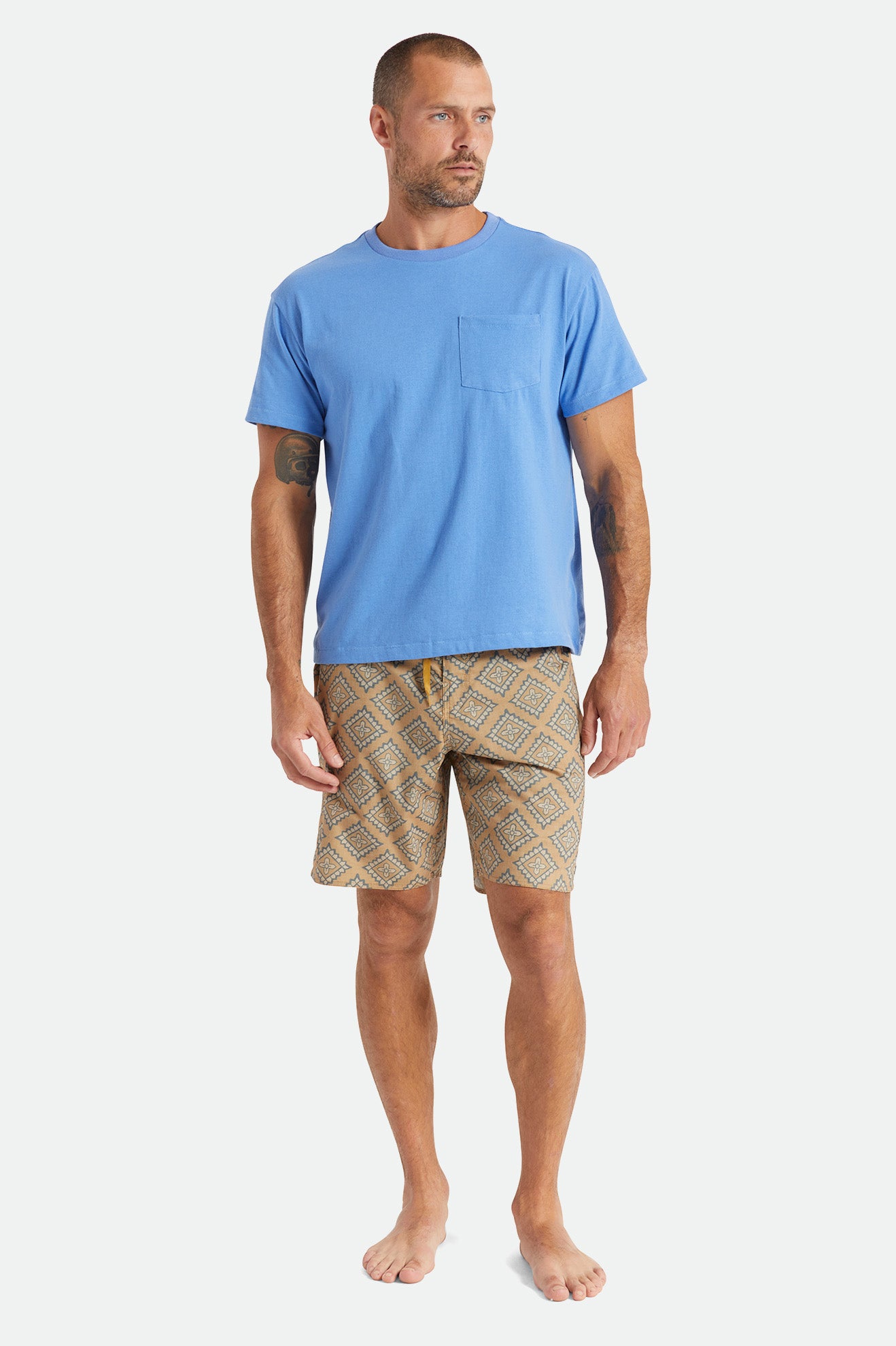 Brixton Basic S/S Pocket Top Uomo Blu | 916DPRLBJ