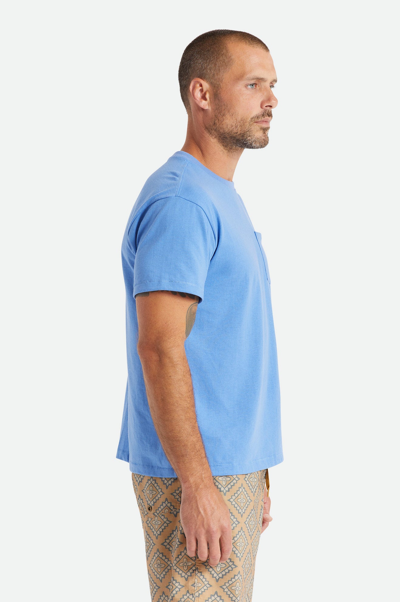 Brixton Basic S/S Pocket Top Uomo Blu | 916DPRLBJ