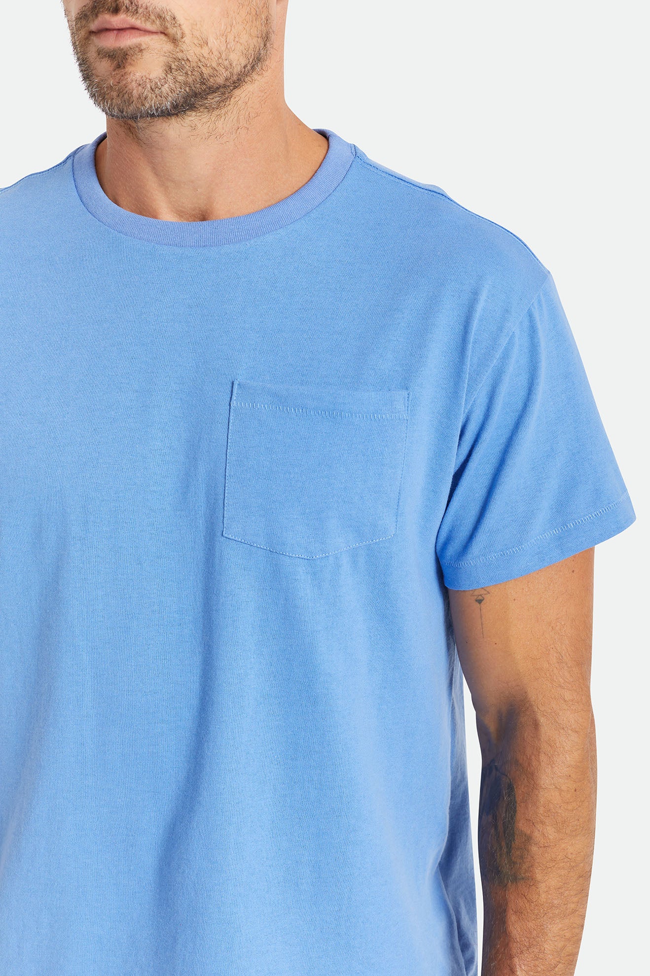 Brixton Basic S/S Pocket Top Uomo Blu | 916DPRLBJ