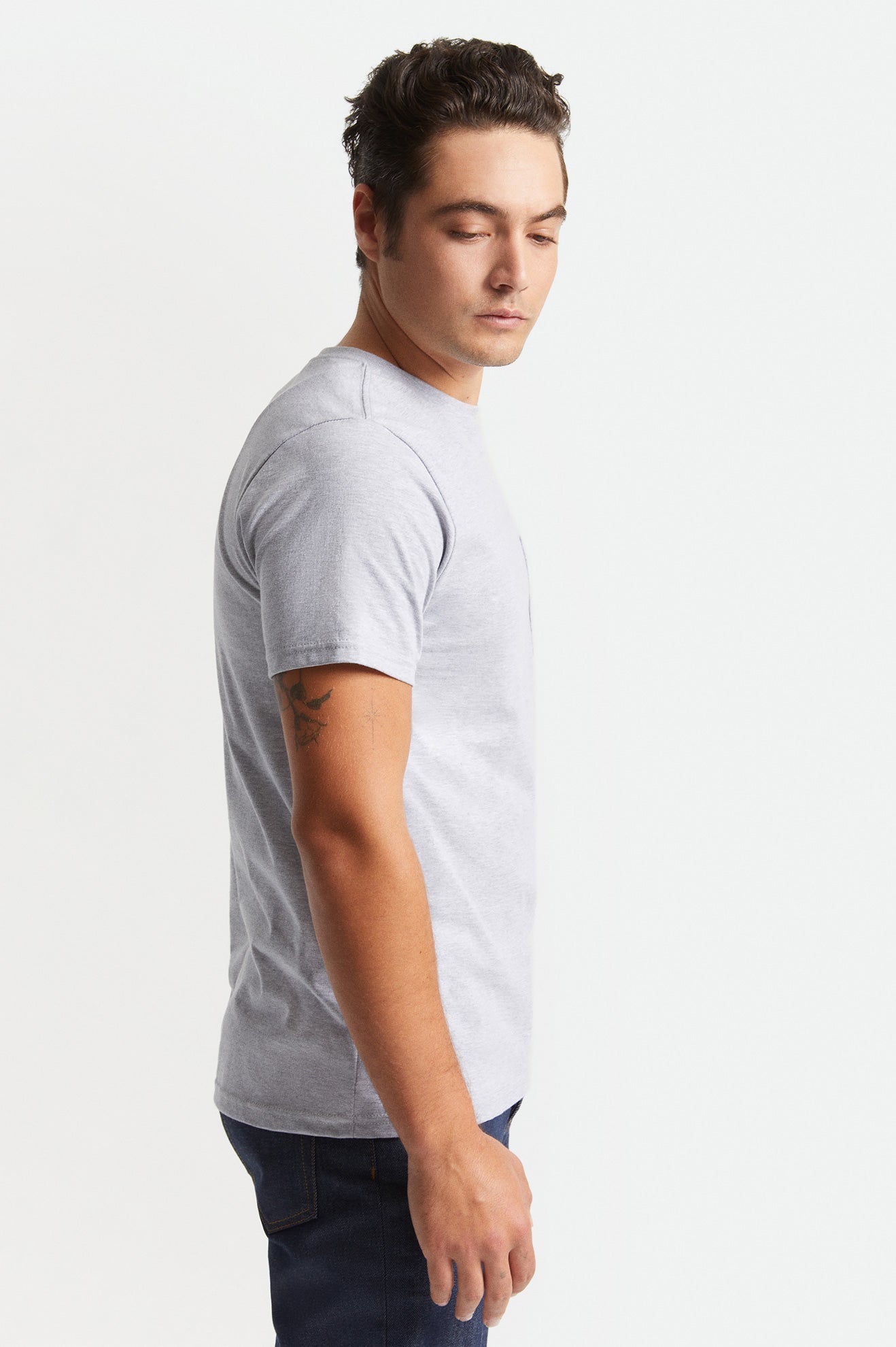 Brixton Basic S/S Pocket Top Uomo Grigie | 682QMKZTU