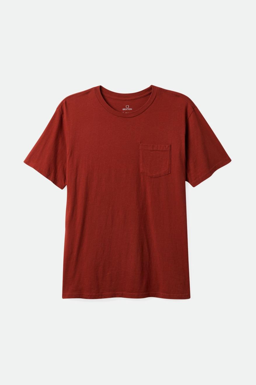 Brixton Basic S/S Pocket Top Uomo Rosse | 731RLEVQO