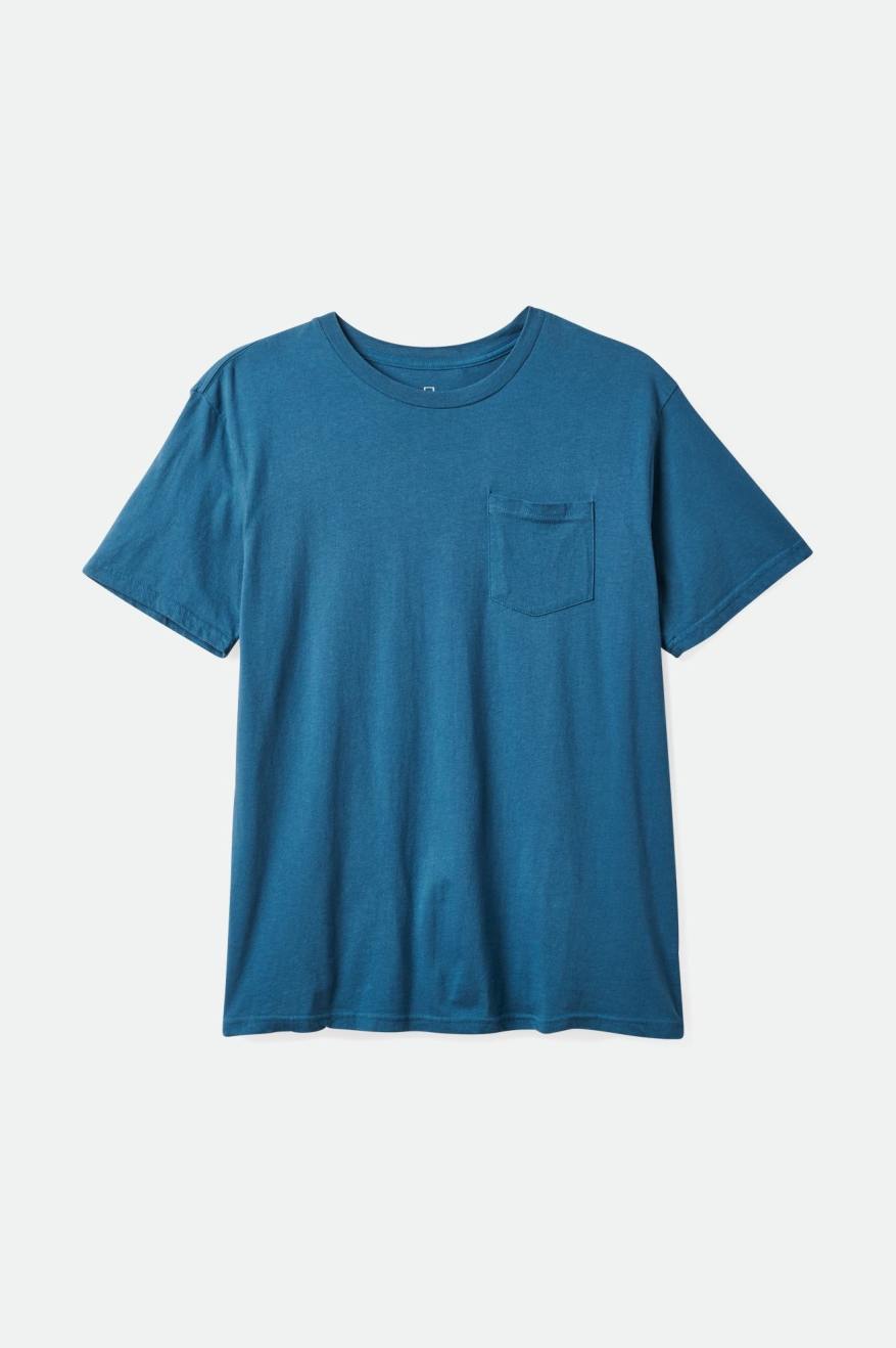 Brixton Basic S/S Pocket Top Uomo Verde Acqua | 245AZEJQG