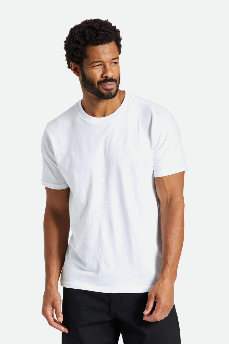 Brixton Basic S/S Tailored Top Uomo Bianche | 750LAKCUV