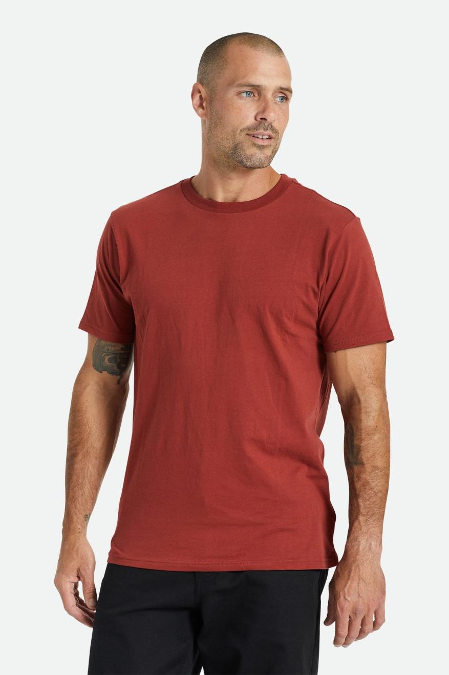 Brixton Basic S/S Tailored Top Uomo Rosse | 846JEGLNV