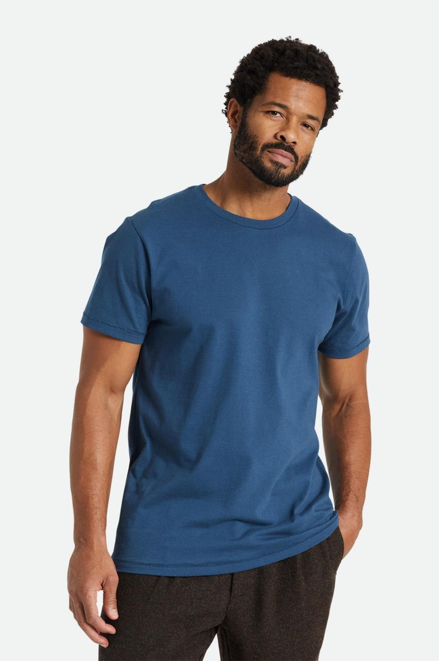 Brixton Basic S/S Tailored Top Uomo Verde Acqua | 931NBAVME