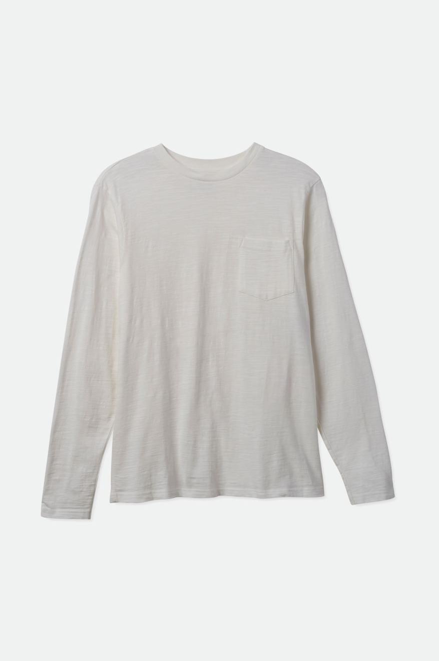 Brixton Basic Slub L/S Pocket Maglieria Uomo Bianche | 672UJXPME