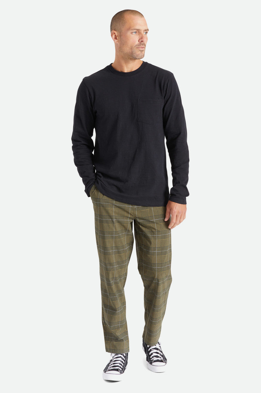 Brixton Basic Slub L/S Pocket Maglieria Uomo Nere | 725MPIYAO