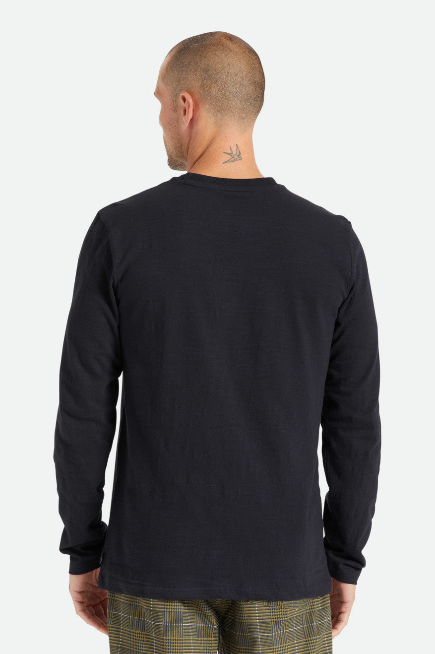 Brixton Basic Slub L/S Pocket Maglieria Uomo Nere | 725MPIYAO