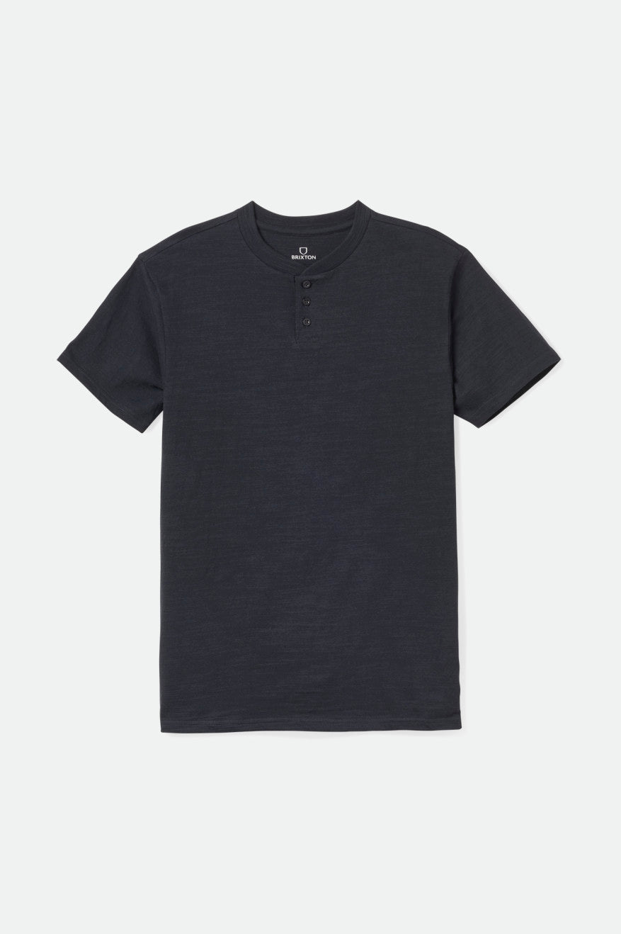 Brixton Basic Slub S/S Henley Maglieria Uomo Nere | 523JCQPLF