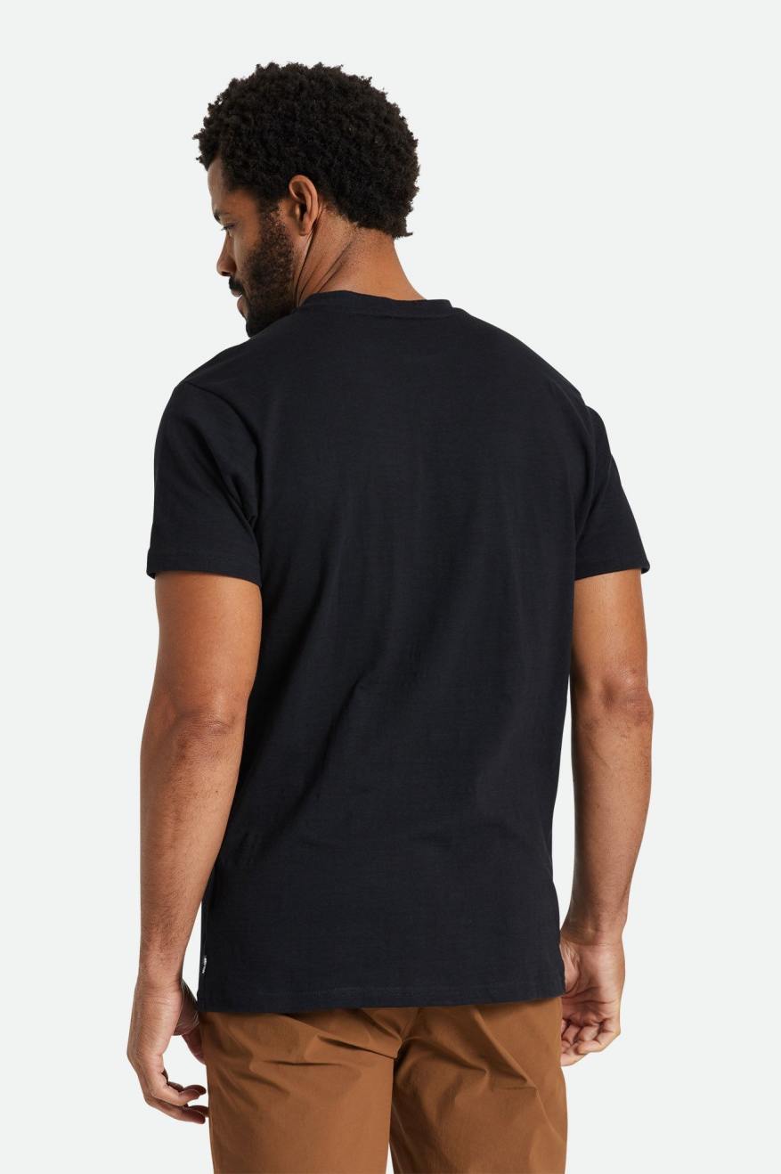 Brixton Basic Slub S/S Henley Top Uomo Nere | 710DNWAHV