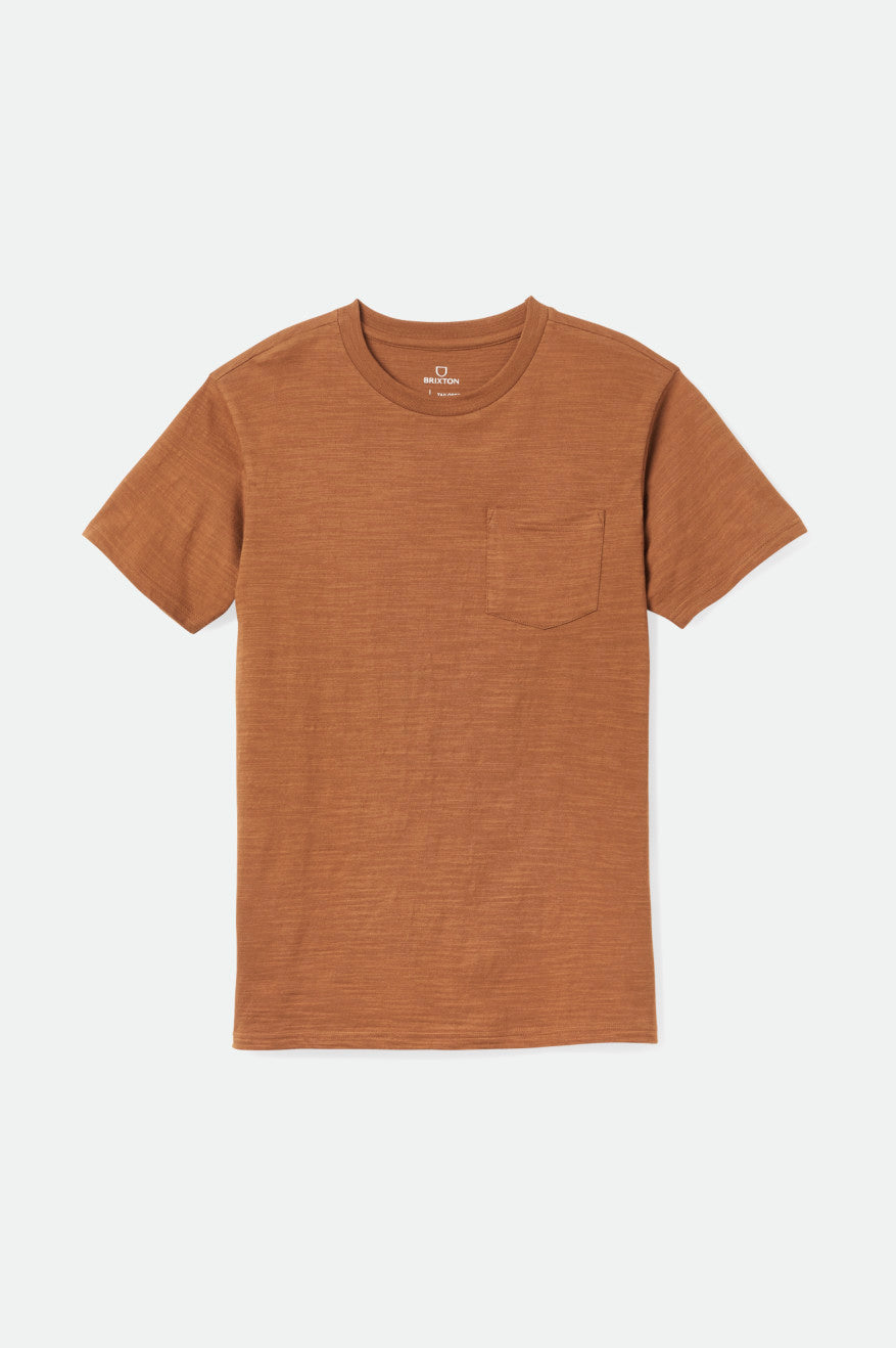 Brixton Basic Slub S/S Pocket Maglieria Uomo Marroni | 216RGCTYI