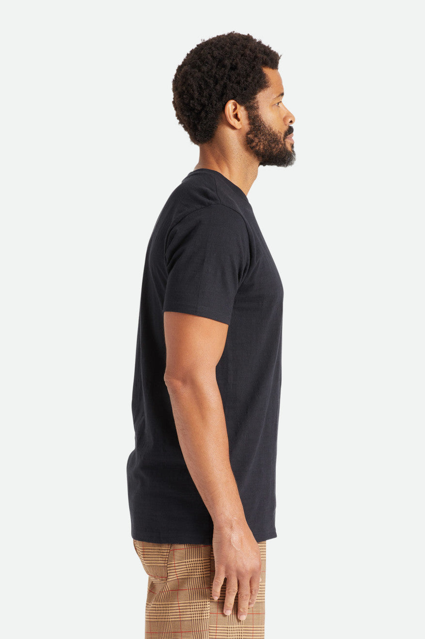 Brixton Basic Slub S/S Pocket Maglieria Uomo Nere | 964TIMBLW