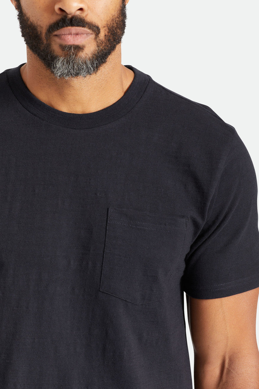 Brixton Basic Slub S/S Pocket Top Uomo Nere | 293BLEASH