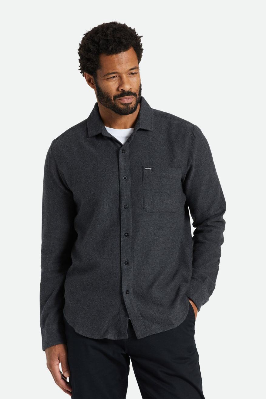 Brixton Bixby Reserve L/S Top Di Woven Uomo Nere | 247OFIHLZ