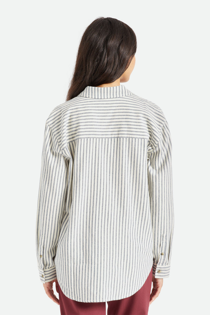 Brixton Bowery Boyfriend L/S Top Di Flanella Donna Strisce | 387NLPDKY