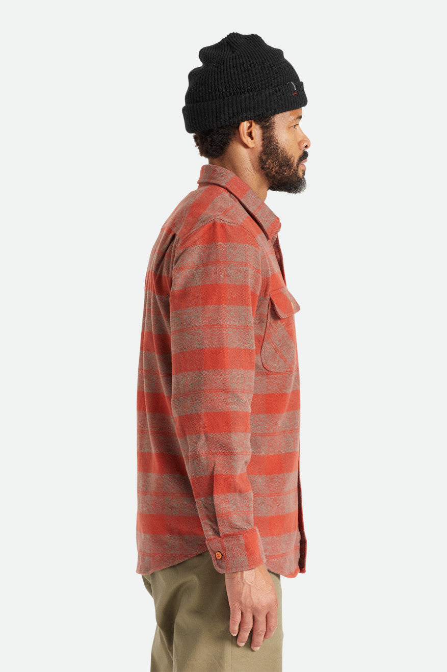 Brixton Bowery Heavy Weight L/S Top Di Flanella Uomo Rosse | 120NIOQMX