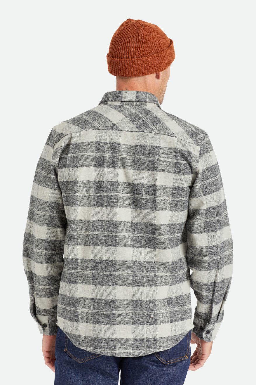 Brixton Bowery Heavy Weight L/S Top Di Flanella Uomo Nere Grigie | 214BYMQNE