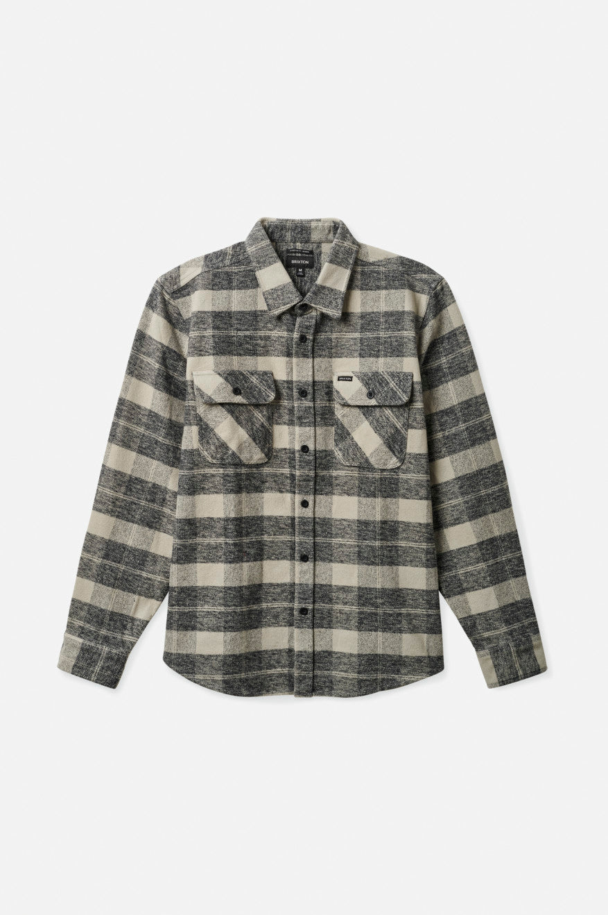 Brixton Bowery Heavy Weight L/S Top Di Flanella Uomo Nere Grigie | 214BYMQNE