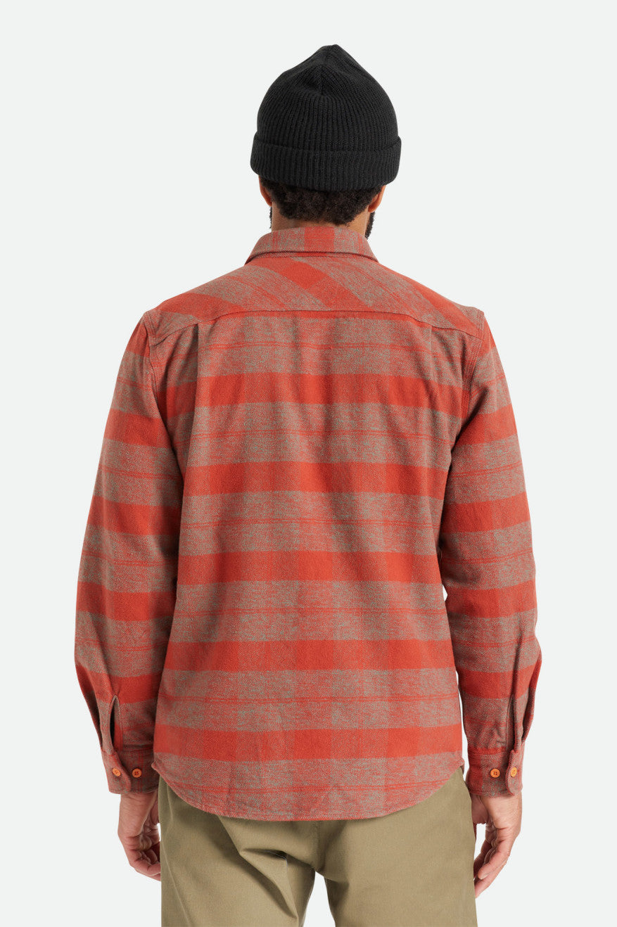 Brixton Bowery Heavy Weight L/S Top Di Woven Uomo Rosse | 324OIEQNV