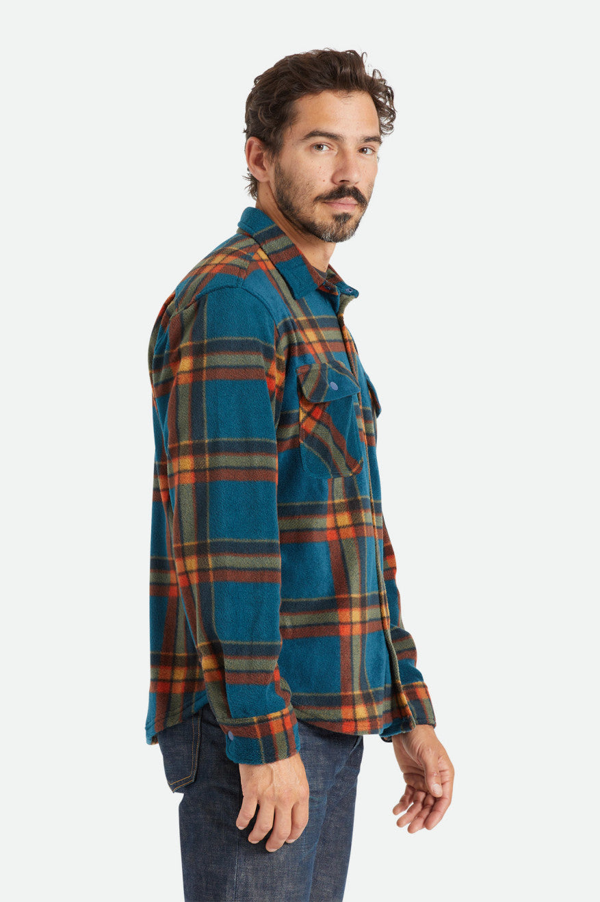 Brixton Bowery L/S Arctic Stretch Fleece Top Di Flanella Uomo Blu Profondo | 961TNUJFC