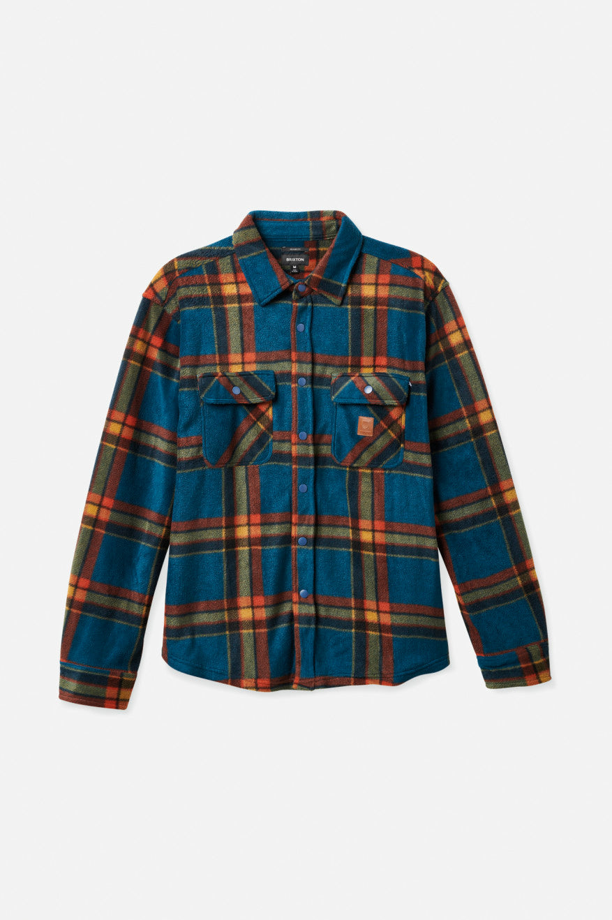 Brixton Bowery L/S Arctic Stretch Fleece Top Di Flanella Uomo Blu Profondo | 961TNUJFC