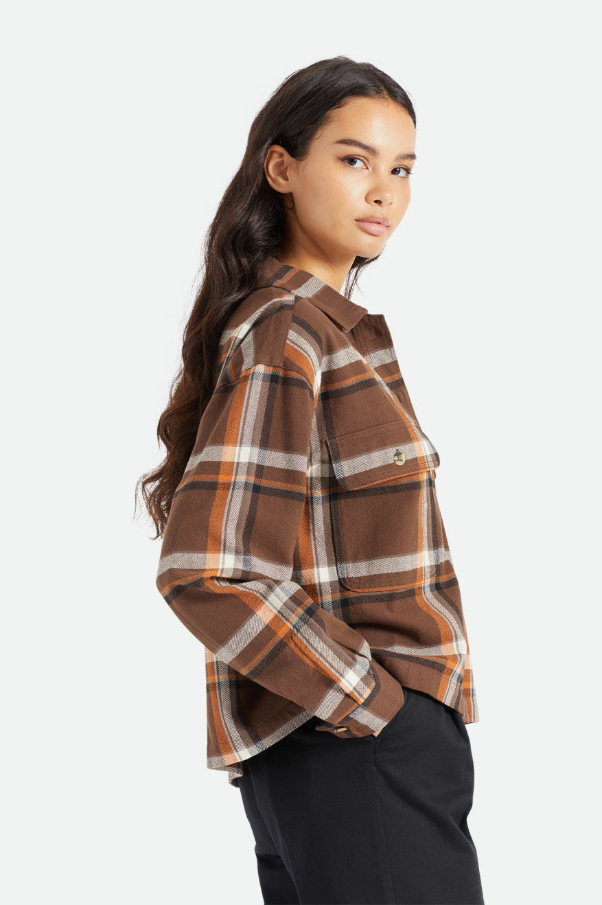 Brixton Bowery L/S Top Di Flanella Donna Marroni | 816JSPTIC