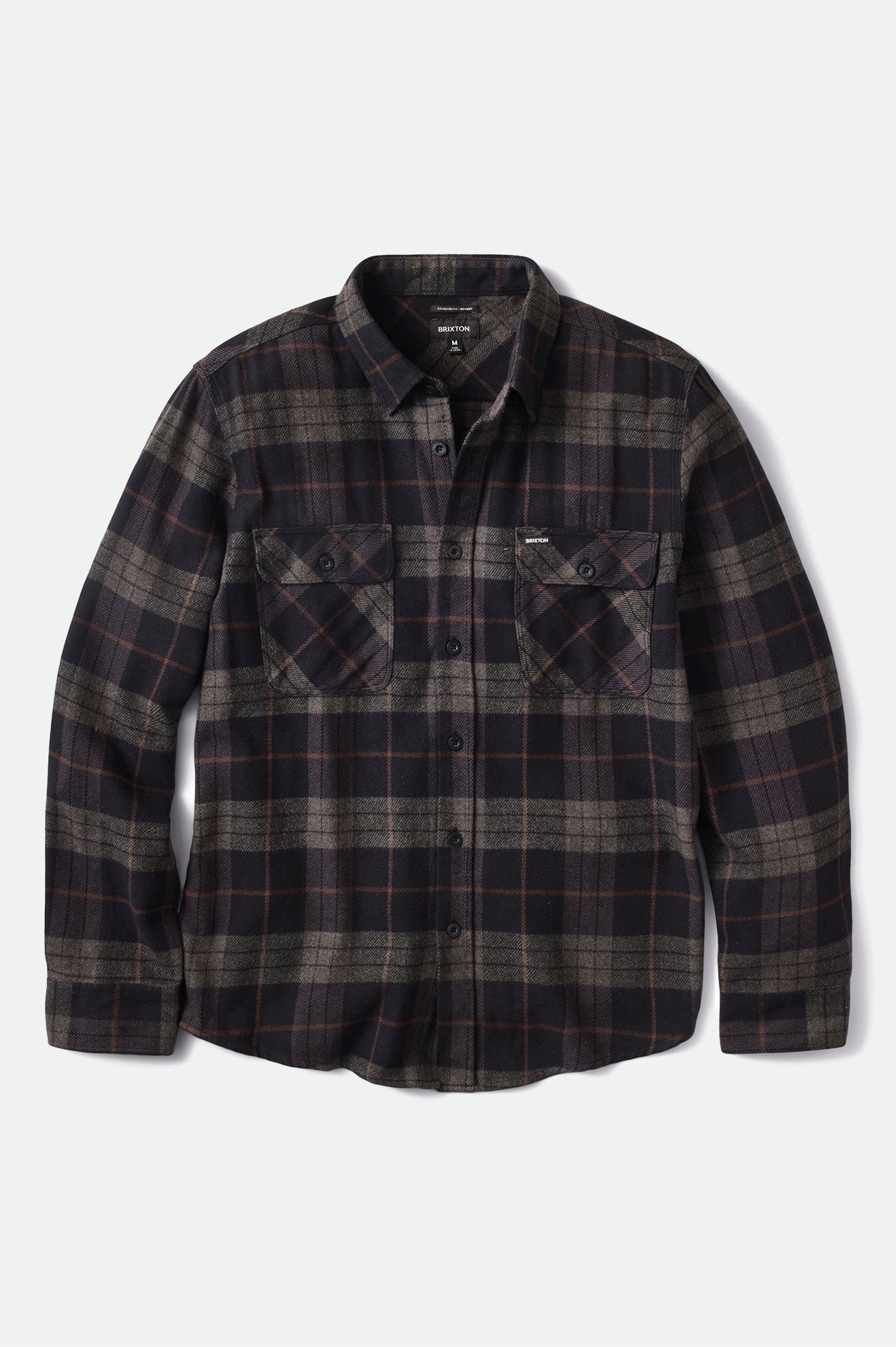 Brixton Bowery L/S Top Di Flanella Uomo Nere Grigie | 758AYRZVH