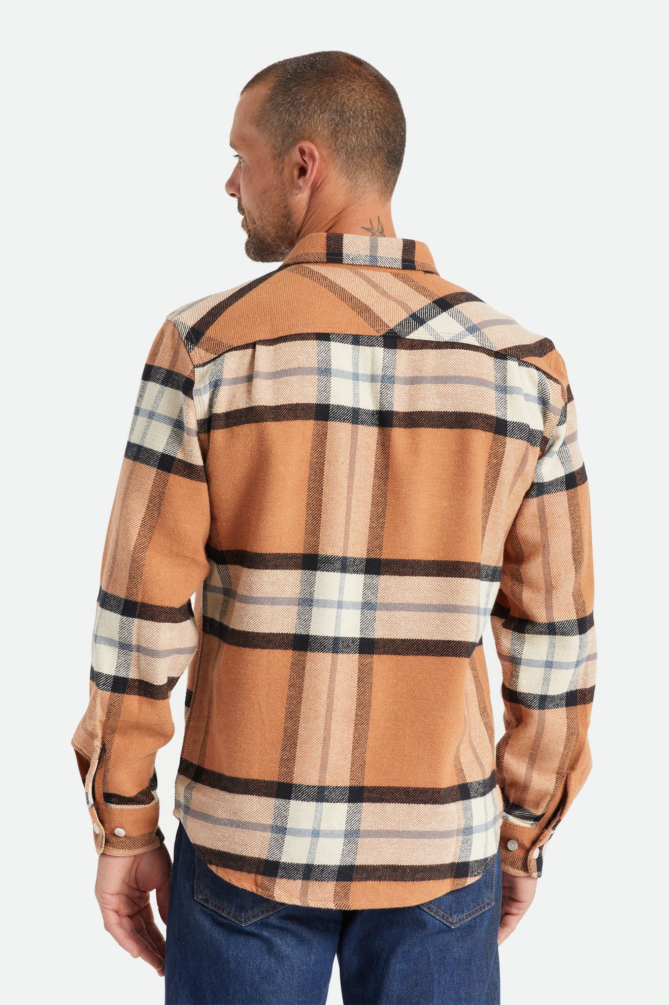 Brixton Bowery L/S Top Di Woven Uomo Beige | 968PJCAUW