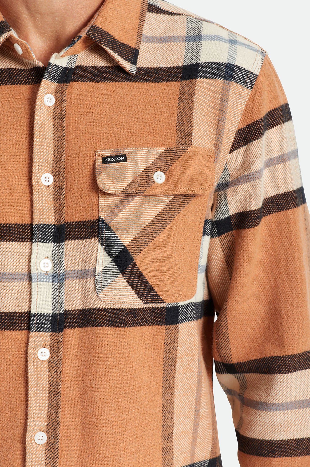 Brixton Bowery L/S Top Di Woven Uomo Beige | 968PJCAUW